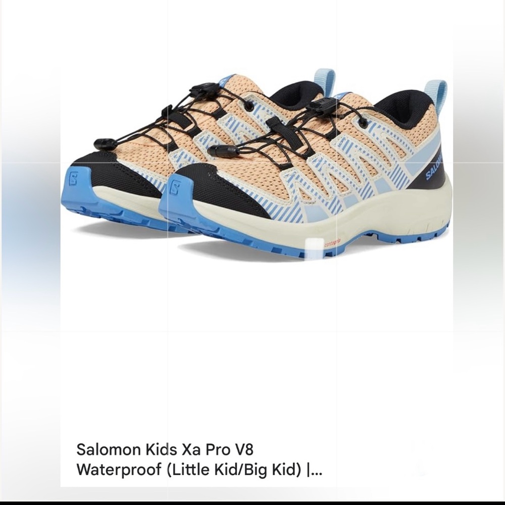 Salomon Kids Xa Pro V8 Sneakers - Tan and Blue